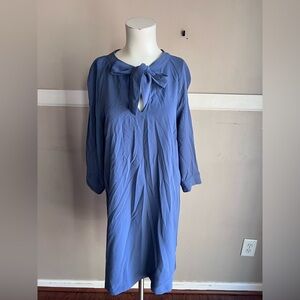 H&M Blue Tie-Neck Dress